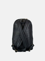 CORK PADEL RYGSÆK I ÆGTE LÆDER - SORT / GULD