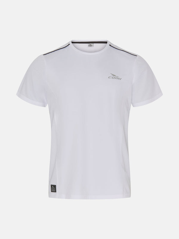 CORK PADEL PREMIUM TEE - HVID