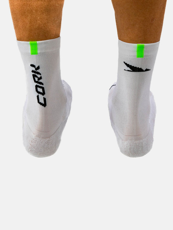 CORK PADEL STRØMPER - HVID/GRØN