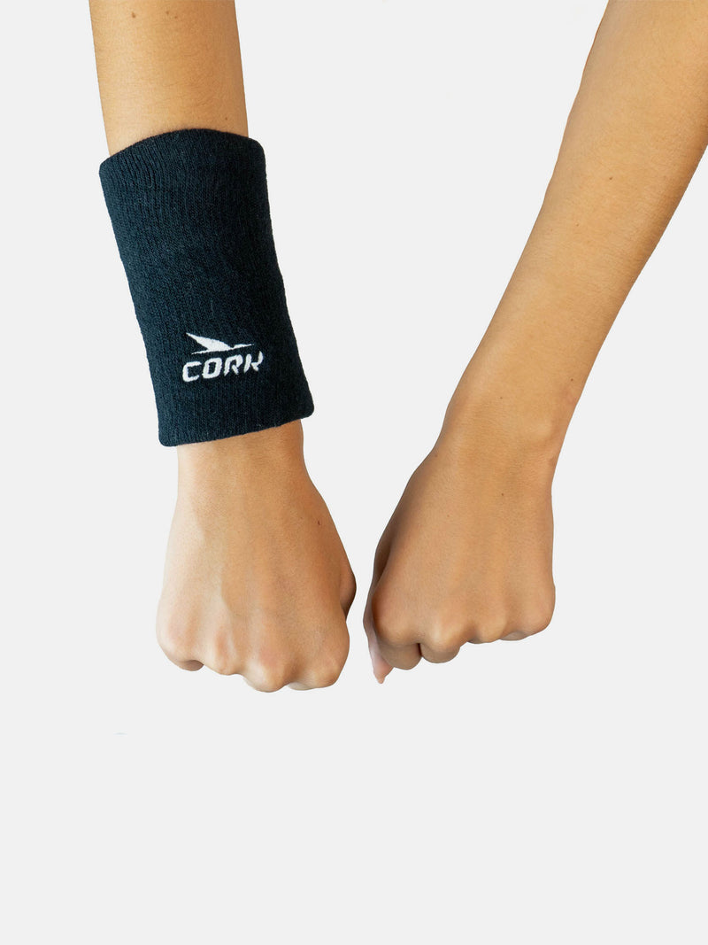 CORK PADEL HANDLEDSSVETTBAND 8 CM - SVART/GRÖN - 2 PACK