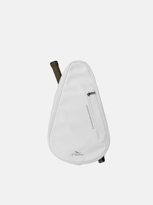 CORK PADEL BAT COVER I KUSTLÆDER - HVID