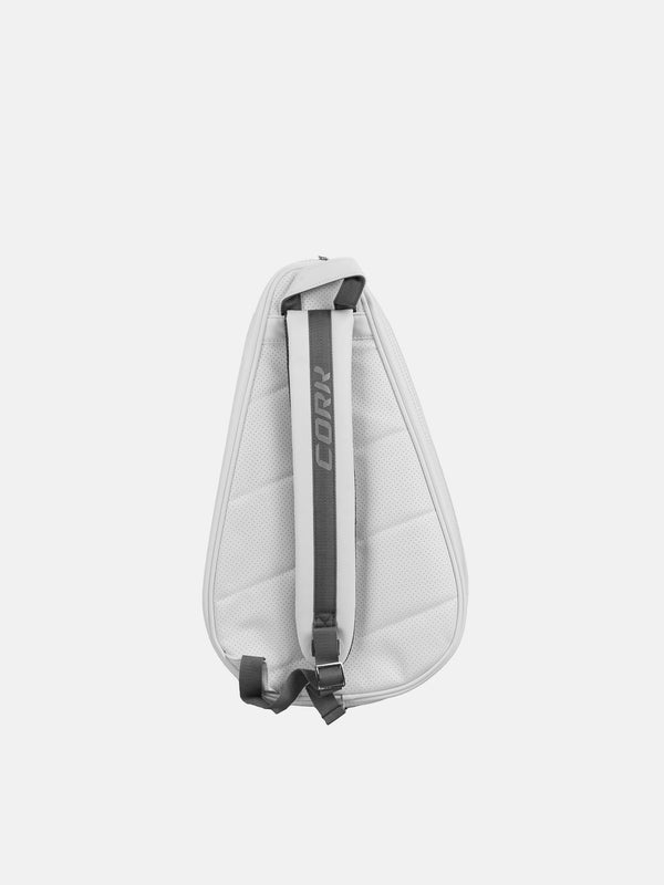 CORK PADEL BAT COVER I KUSTLÆDER - HVID