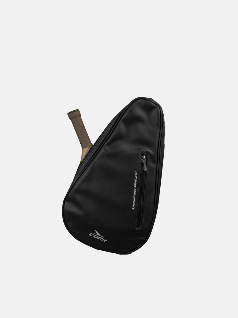 CORK PADEL BAT COVER I KUSTLÆDER - SORT