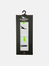 CORK PADEL HANDLEDSVETTSBAND 8 CM - VIT/GRÖN - 2 PACK